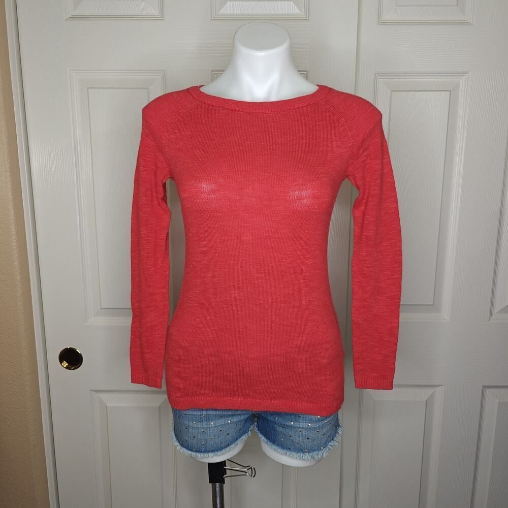GAP red orange crewneck sweater sz XS